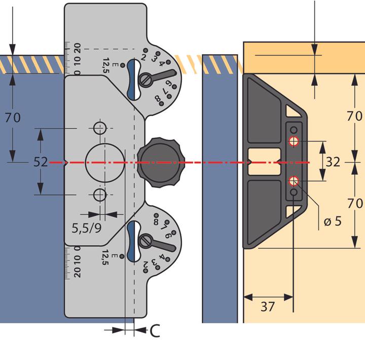 Produktbild Hettich Bohrlehre DrillJig Scharnier (1 Stk.)