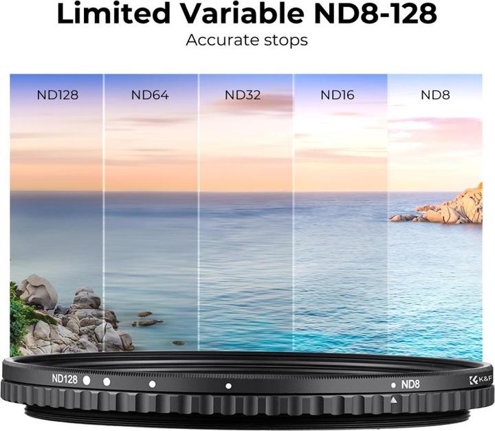 Produktbild K&F Concept Concept Variabel ND Filter - 62mm Nano-X NDX ND8-128 (62 mm, ND- / Graufilter)