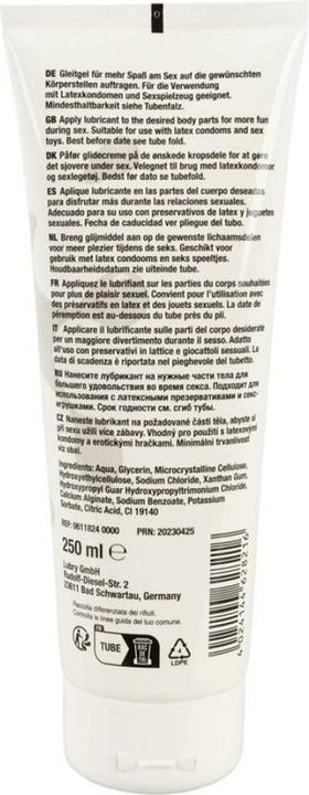 Voedingswaarden en ingrediënten Lubry Porno sperma (250 ml)