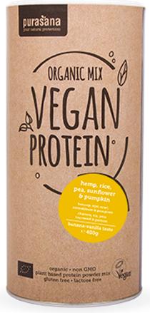 Actual product image Purasana Vegan Protein Mix - Hemp / Pea / Rice / Sunflower & Pumpkin (400g tin) (Cocoa chocolate, 1 pcs., 400 g)