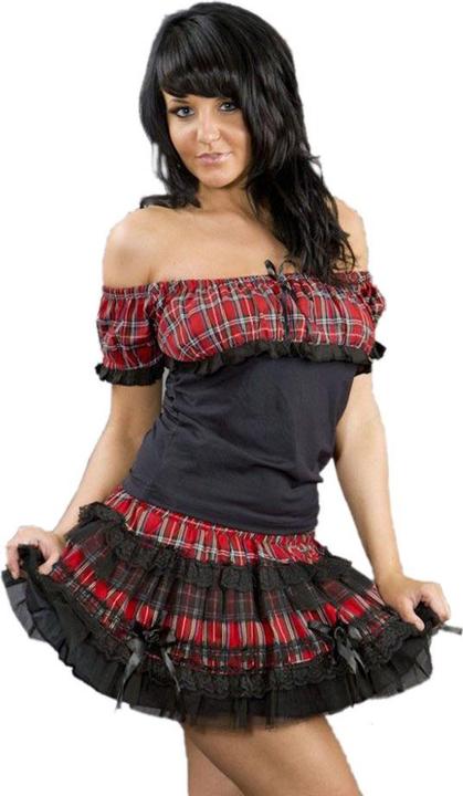Produktbild Burleska Damen Minirock Punk-Lolita, Spitzen, kariert (L, XL)