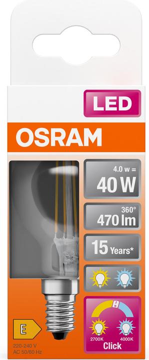 Actual product image Osram LEDSCLP40 ACT/REL 827/840FILE14 4X1OSRAM (E14, 4 W, 470 lm, 4 x, E)