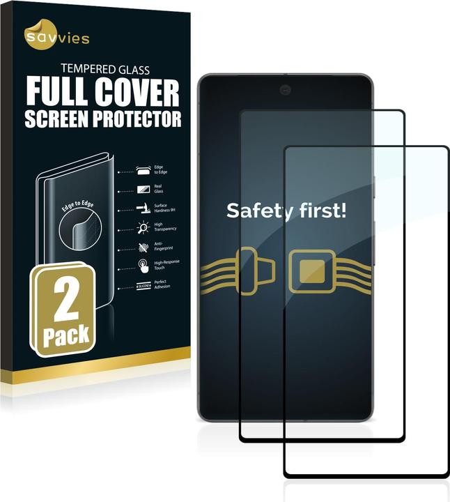 Produktbild Savvies Full-Screen Displayschutz Panzerglas Schutzglas (2 Stück, Google Pixel 7)
