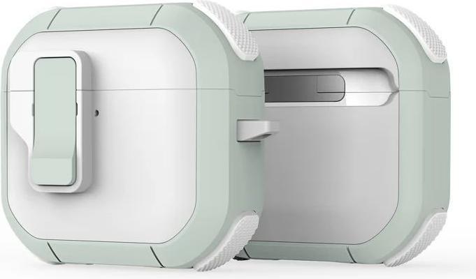 Produktbild Dux Ducis Headphone case - AirPods 4 PECP Series PC+TPU Cover with Hook White Green (Ladecase Hülle)