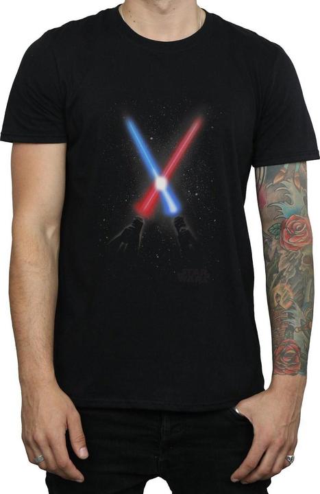 Actual product image Star Wars Mens Crossed Lightsabres T-Shirt (XXL)