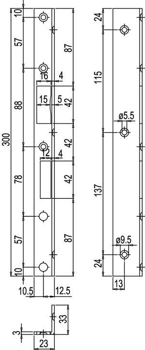 Glutz Winkelschliessbleche B-1308 (Türgriff)