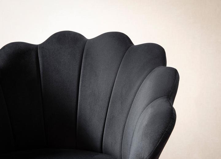 Actual product image FineBuy Esszimmerstuhl Tulpe Samt / Metall Gepolstert Küchenstuhl Schalenstuhl