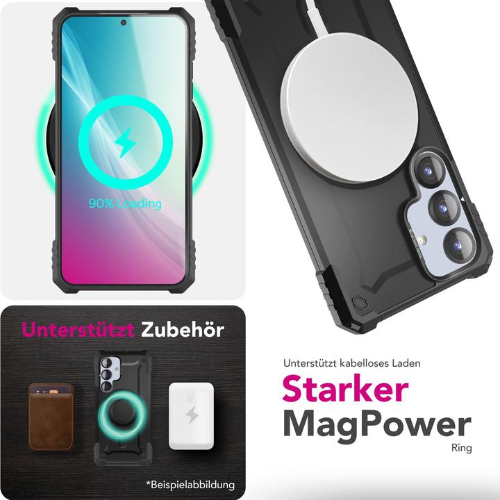 Immagine prodotto Nalia Granite - Armor Panzer Hülle mit MagSafe Ring und Ständer - Military Hardcase (Samsung Galaxy S25)