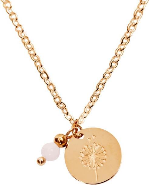 Immagine prodotto HCA Collana - "Esprimi un desiderio" - placcata oro rosa - quarzo rosa (Acciaio inossidabile, Quarzo rosa)