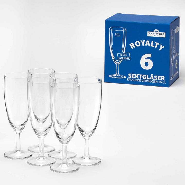 Immagine prodotto Bormioli Rocco Royalty Sektgläser geeicht (16 cl, 6 Occhiali, Bicchieri da champagne)
