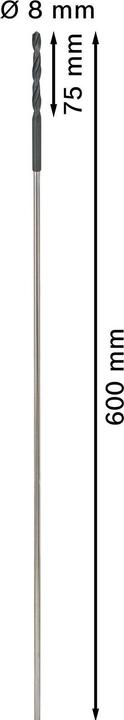 Actual product image Bosch Professional Zubehör PRO Wood HSS installation drill bit, 8 x 75 x 600 mm (8 mm)