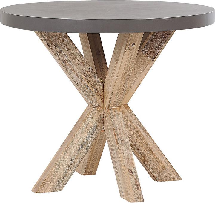 Produktbild Beliani Gartenmöbel Set Faserzement grau 4-Sitzer 5-teilig Tisch ⌀ 90 cm OLBIA (90 cm)