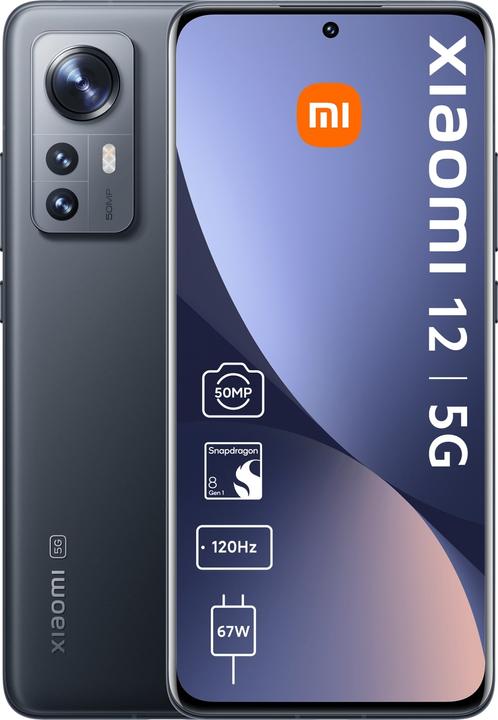 Image du produit Xiaomi 12 5G (256 Go, Gris, 6.28", Double SIM, 50 Mpx, 5G)