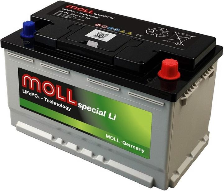 Produktbild Moll 10 91 100 11 12 LiFePO4 12V Versorgungsbatterie 100Ah mit Bluetooth-App (12 V, 100 Ah)