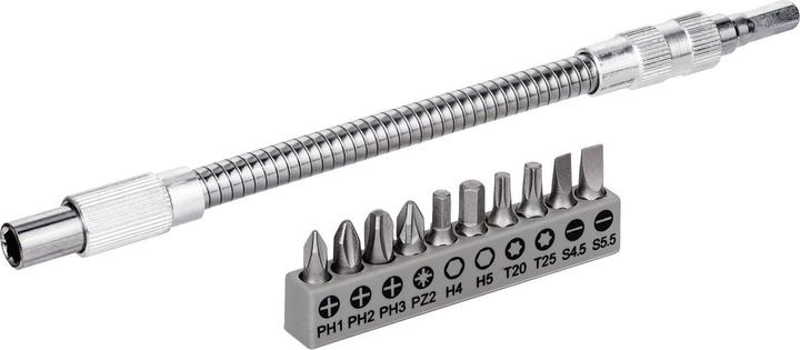 Bosch Professional Zubehör 11 pcs. flexible metal extension SDB (Hexagonal (hexagonal) M5, Cross Phillips PH M2, Hexagon socket TX M20, Hexagon socket TX M25, Hexagonal (hexagonal) M4, Cross Phillips PH M1, Cross Phillips PH M3, Cross Pozidriv PZ M2)