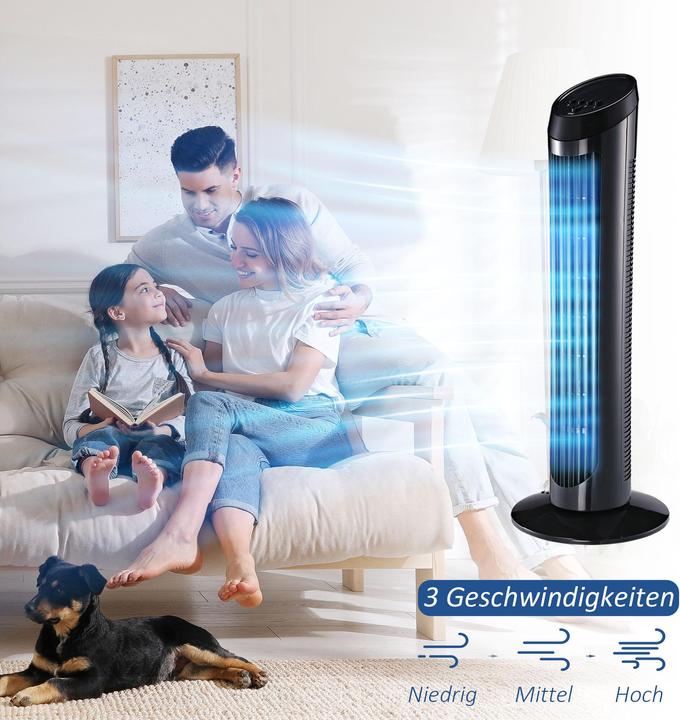 Actual product image Homcom Tower fan with 3 ventilation levels