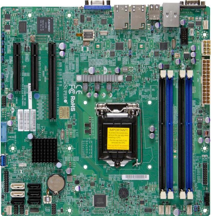 Produktbild Supermicro X10SLL-F: LGA1150 Xeon E3-1200v3 (LGA 1150, Intel C222 Express PCH, mATX)