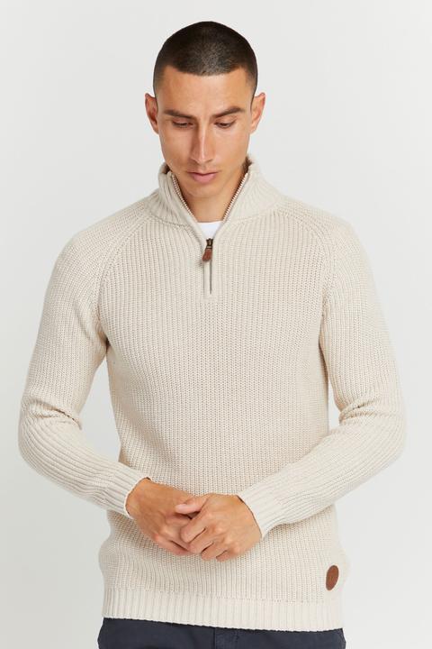 Image du produit Solid Xenox Pull En Grosse Maille À Col Camionneur Pull-Over Pour Homme Avec Col Droit 100% Coton (XL)