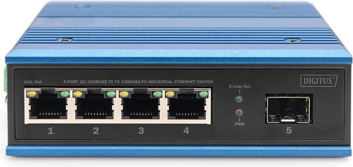 Actual product image Digitus 4-Port 10/100Base-TX to 100Base-FX Industrial Ethernet Switch (4 Ports)