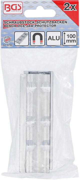 Actual product image BGS Bench Vice Jaw Protectors Aluminium 100 mm 2 pcs.