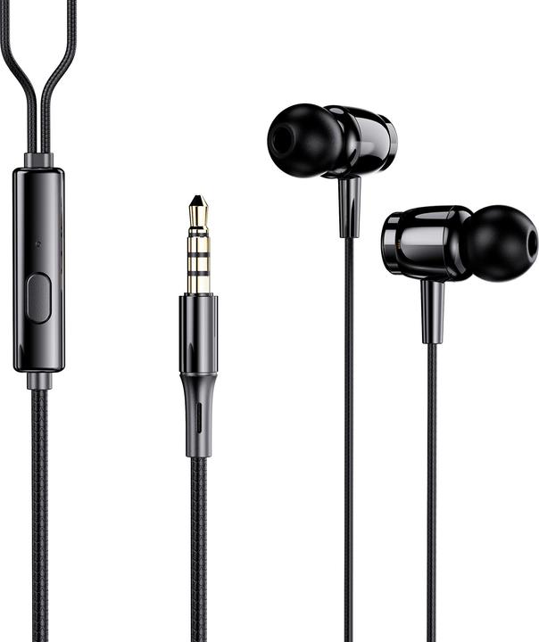 Contact wired earphones, Jack 3.5 mm, Calls, Multifunction control (Cable)