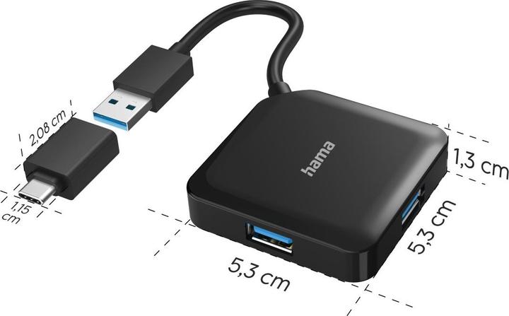 Produktbild Hama USB 3.2 Hub (USB-A, USB-C, 4 Ports)
