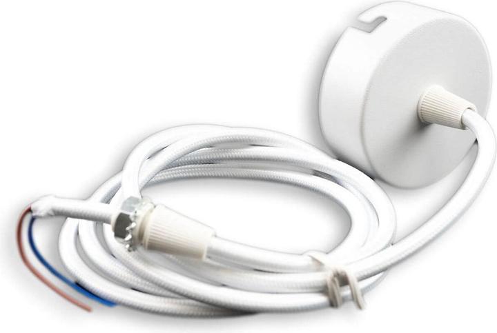 Image du produit Isoled Baldaquin de plafond rond 60mm, blanc, incl. câble en tissu 2 pôles 1,5m