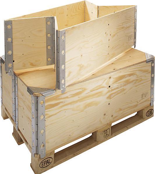 Actual product image kaiserkraft flow collar, folds twice, made of wood, Euro dimensions, height 300 mm.