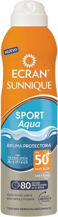 Immagine prodotto Ecran SUNNIQUE SPORT AQUA bruma protectora SPF50+ 250 ml (Spray solare, SPF 50, 250 ml)