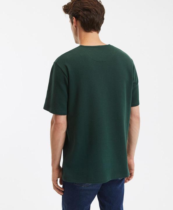 Image du produit La Redoute Collections Haut en forme de t-shirt avec encolure ronde et petite patte de boutonnage (S)