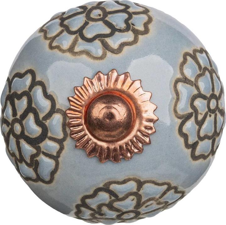 Produktbild Tranquillo Möbelgriff handgemacht, Ø 4 cm, Blau/Kupfer