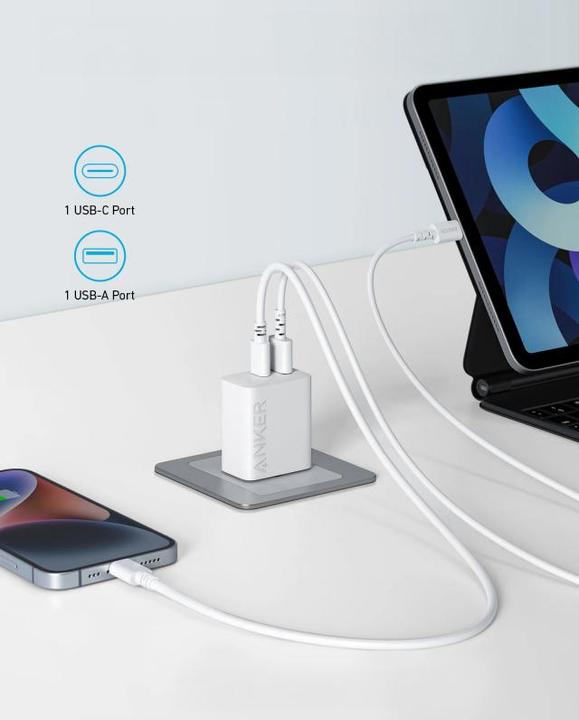 Produktbild Anker 20W USB-C und USB-A Anschluss 2-Ports Wandladegerät (20 W)