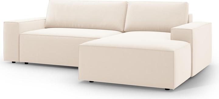 Image du produit Micadoni Canapé D'Angle Droit Velours Convertible Avec Coffre De Rangement, "Jodie", 3 Places, 246x151x86 Fab (Canapé d'angle)