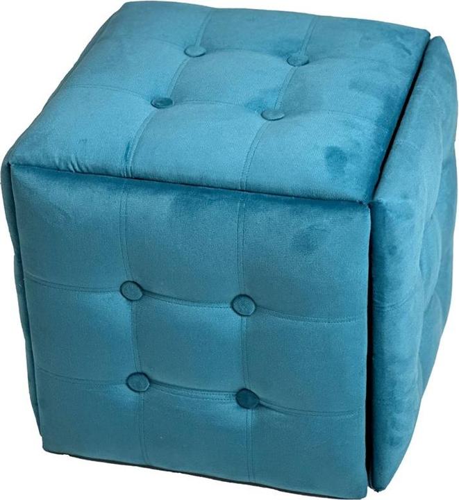 Produktbild Go Gift Puff-Transformator 5in1 - 5 Hocker in 1 Pouffe blauer Samt