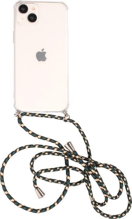 Produktbild PhoneLook Hülle Gummi transparent bumper mit Seil Grün / gold (Apple iPhone 15)