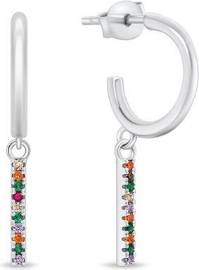 Actual product image Brilio Silver - Beautiful silver earrings with coloured zircons EA893W