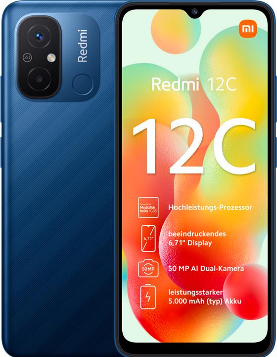 Image du produit Xiaomi Redmi 12C (32 Go, Ocean Blue, 6.71", Double SIM, 50 Mpx, 4G)