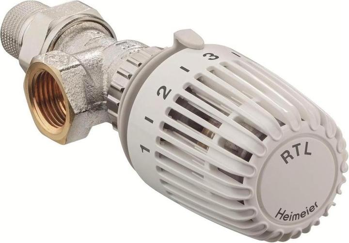 Actual product image Heimeier Return temperature limiter RTL R 1/2, corner, without presetting, RG nickel-plated