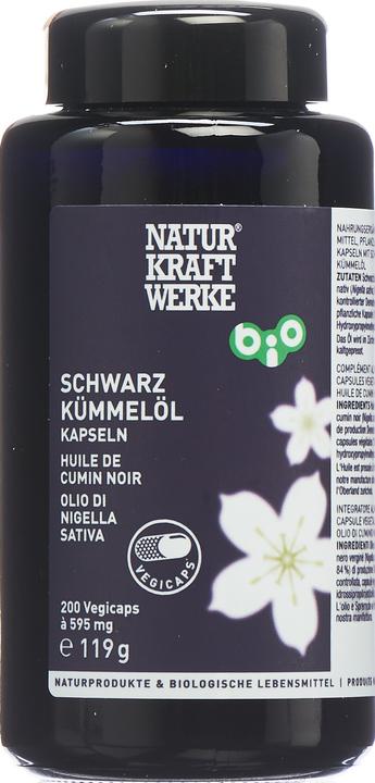 NaturKraftWerke Schwarzkümmelöl Vegicaps Bio/kbA Kaps (200 Stück, Kapseln, 370 g)