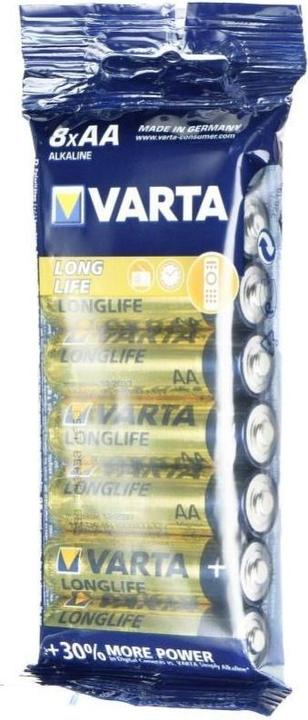 Actual product image Varta 1x8 Longlife AA LR 6 Film packaging (8 pcs., AA, 2800 mAh)