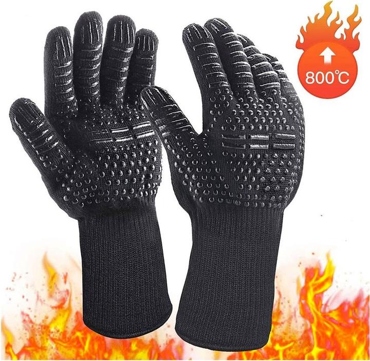 Actual product image Werkstein Heat-resistant BBQ grill gloves (Aramid fibres, heat-resistant silicone)