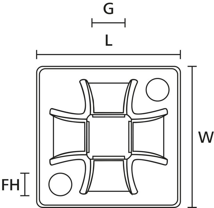 Actual product image HellermannTyton Q-mount 30 x 30 mm (30 mm, 100 pcs.)