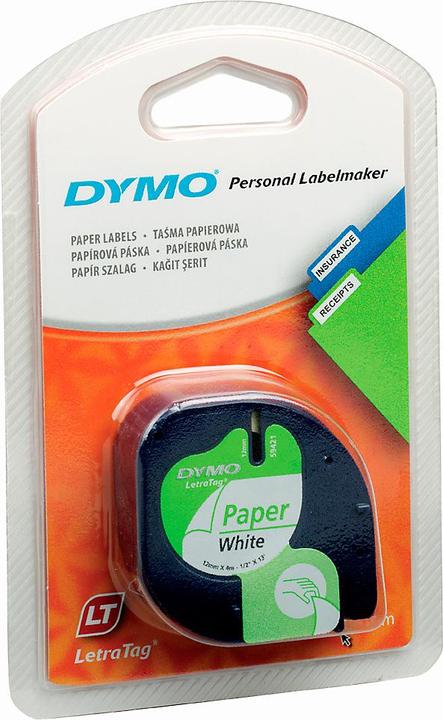 Immagine prodotto Dymo Nastro di carta nero su bianco (1.20 cm, Bianco)