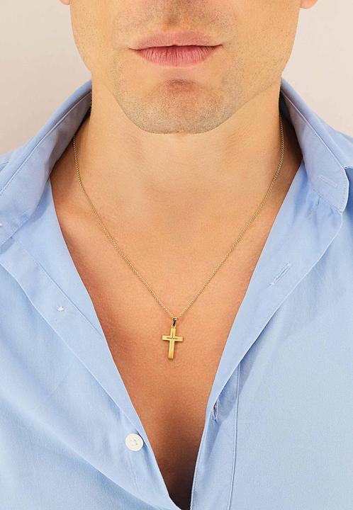 Actual product image Muau Pendant cross yellow gold 750, 25x12mm (750/18K yellow gold)