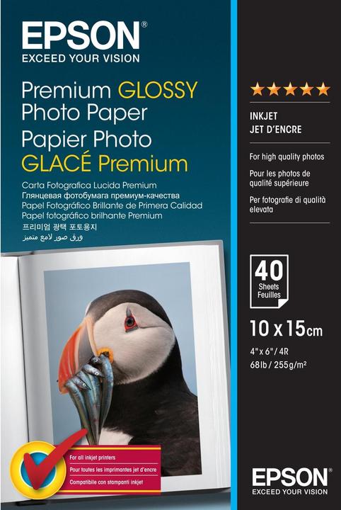 Actual product image Epson Premium glossy photo paper (255 g/m², 10 x 15 cm, 40 x)