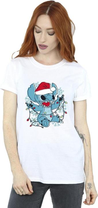 Disney Lilo And Stitch Christmas Lights Sketch TShirt (XXL)