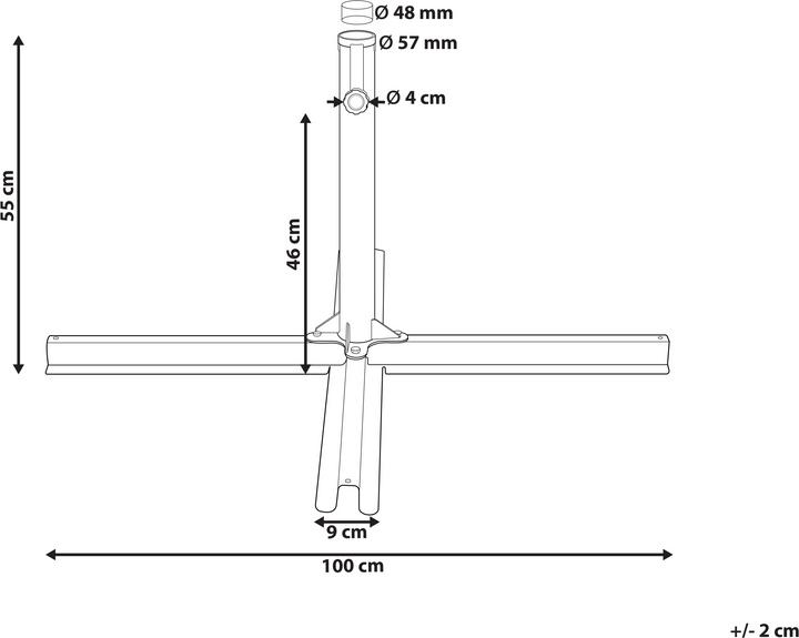 Produktbild Beliani Sonnenschirmständer schwarz Kreuzfuss 100 x 100 cm VICCHIO