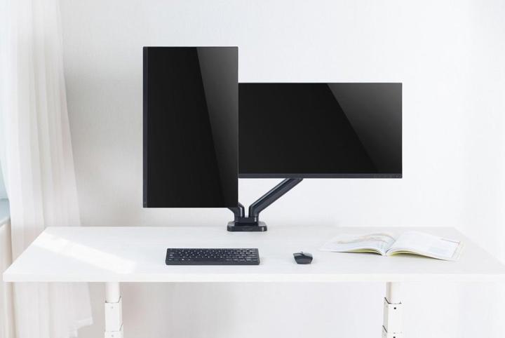 Produktbild Techly Schreibtischhalterung für 2 LCD TV LED 43-81cm 17-32Zoll Klemme Gasfeder schwarz (Tisch, 32")