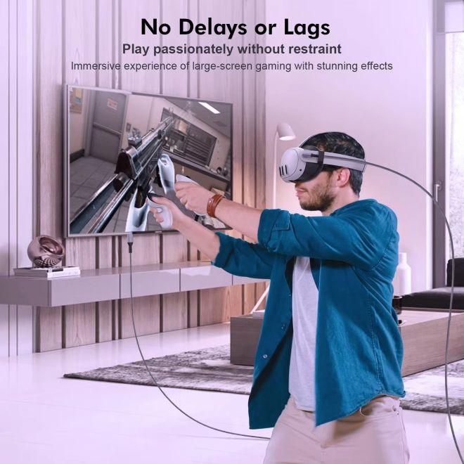Image du produit AMVR Meta Quest 3 / 3S VR Link Kabel mit USB Typ-C Ladeanschluss