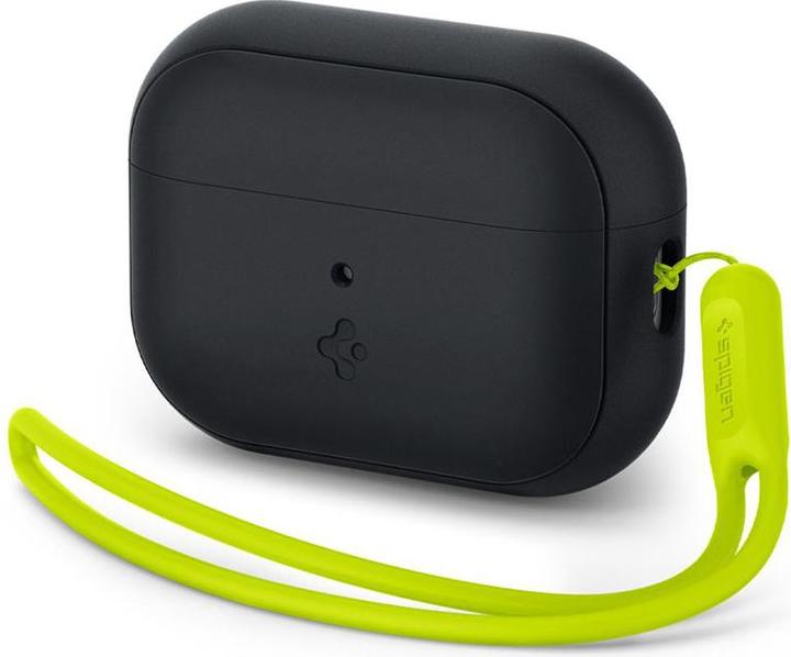 Actual product image Spigen SILICONE FIT STRAP Apple AIRPODS PRO 1 / 2 BLACK/PHANTOM GREEN (Headphone bag)